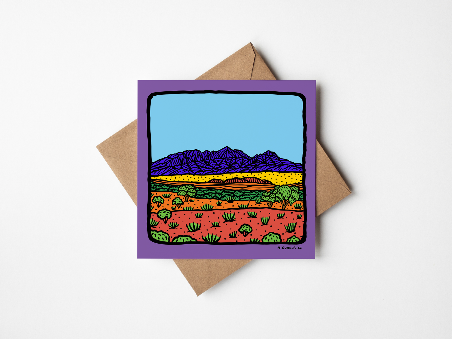 'Mt Sonder' Square Greeting Card