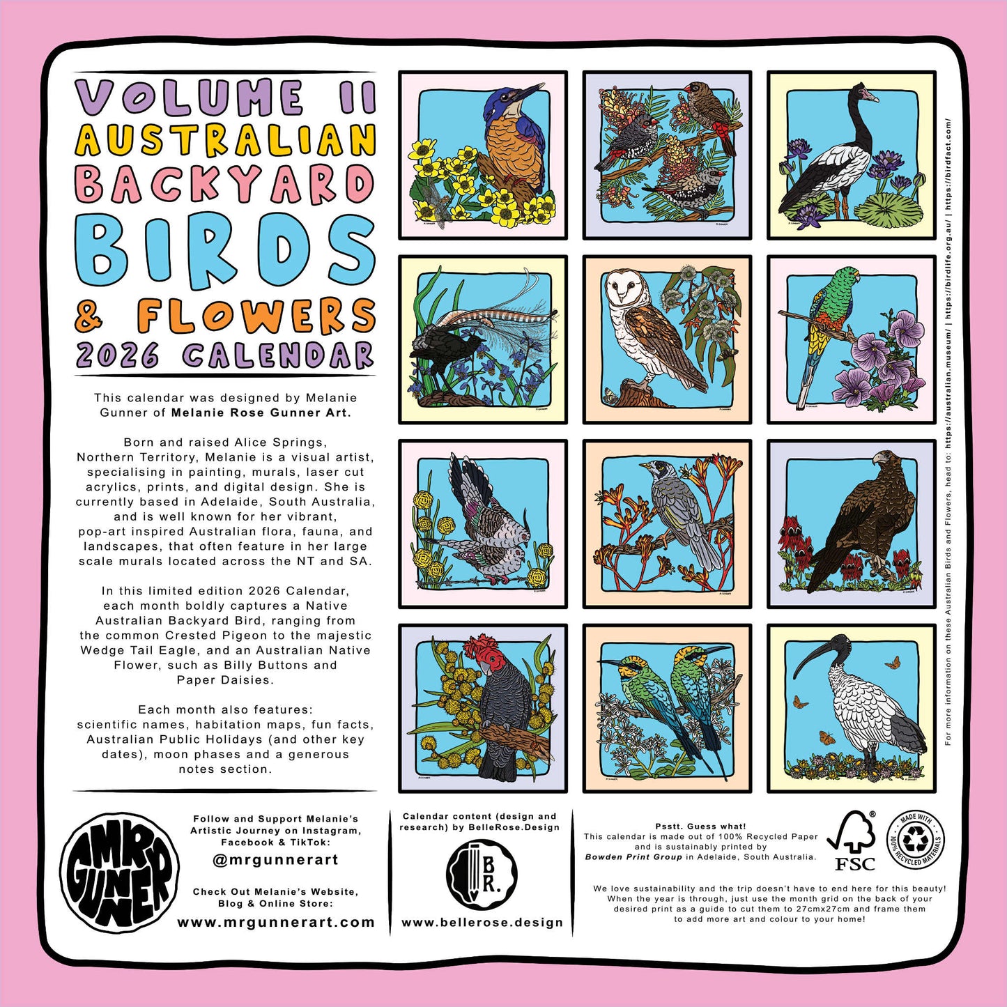 2026 Vol II Australian Backyard Birds and Flowers Calendar