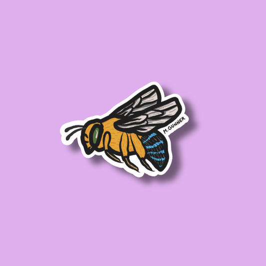 Blue Banded Bee Sticker