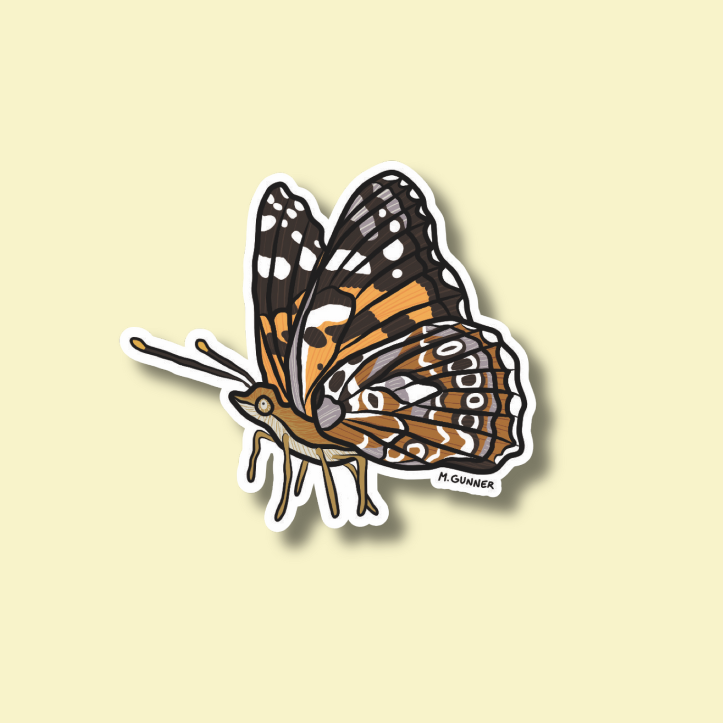 Painted Lady Butterfly Sticker