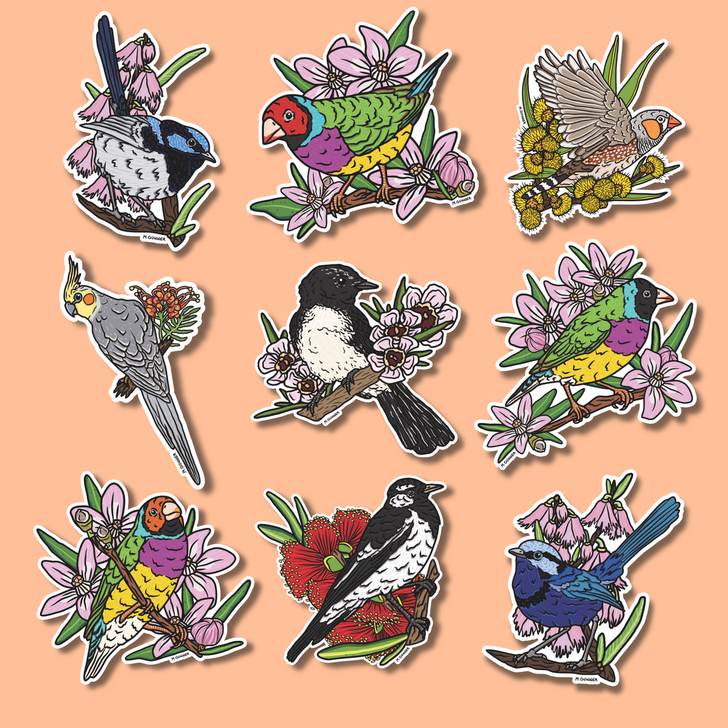 'Australian Backyard Birds' Sticker Packs