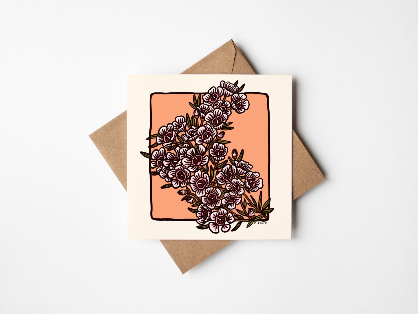 'Geraldton Wax' Square Greeting Card