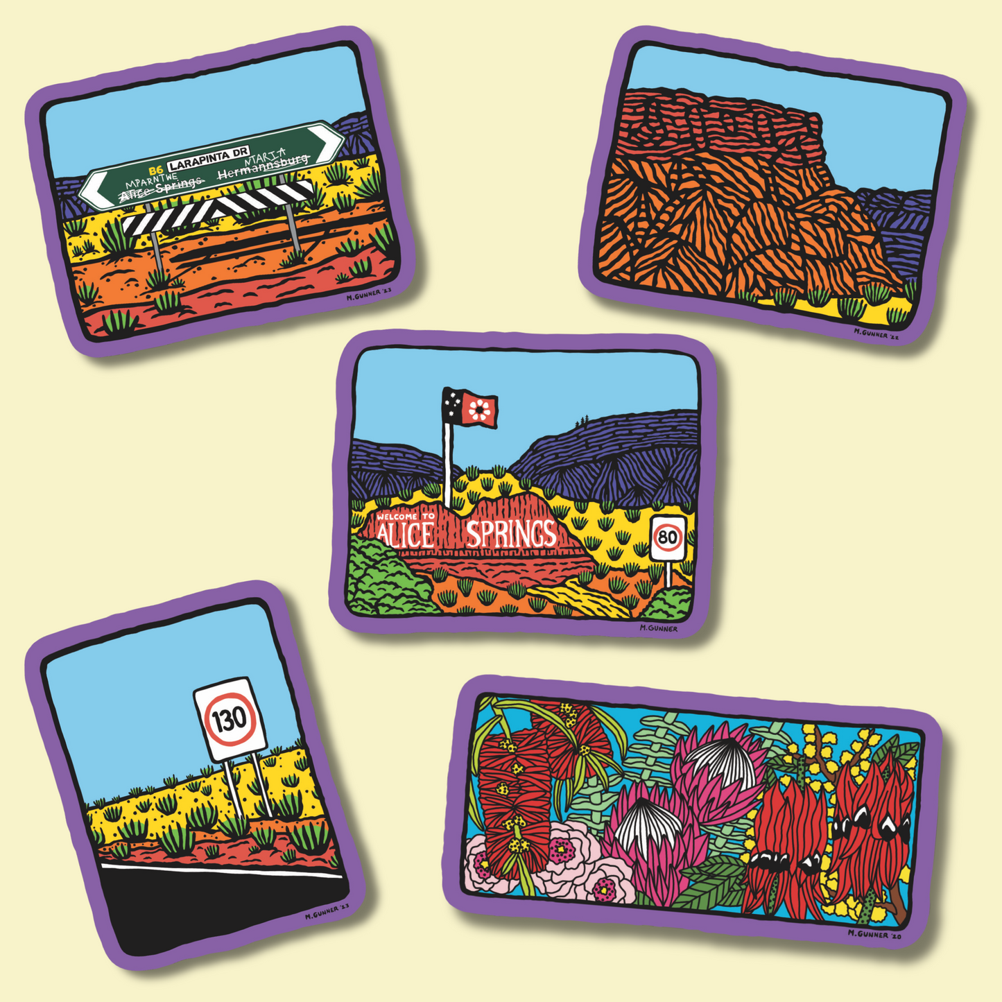 'Welcome to Alice Springs' Sticker Pack