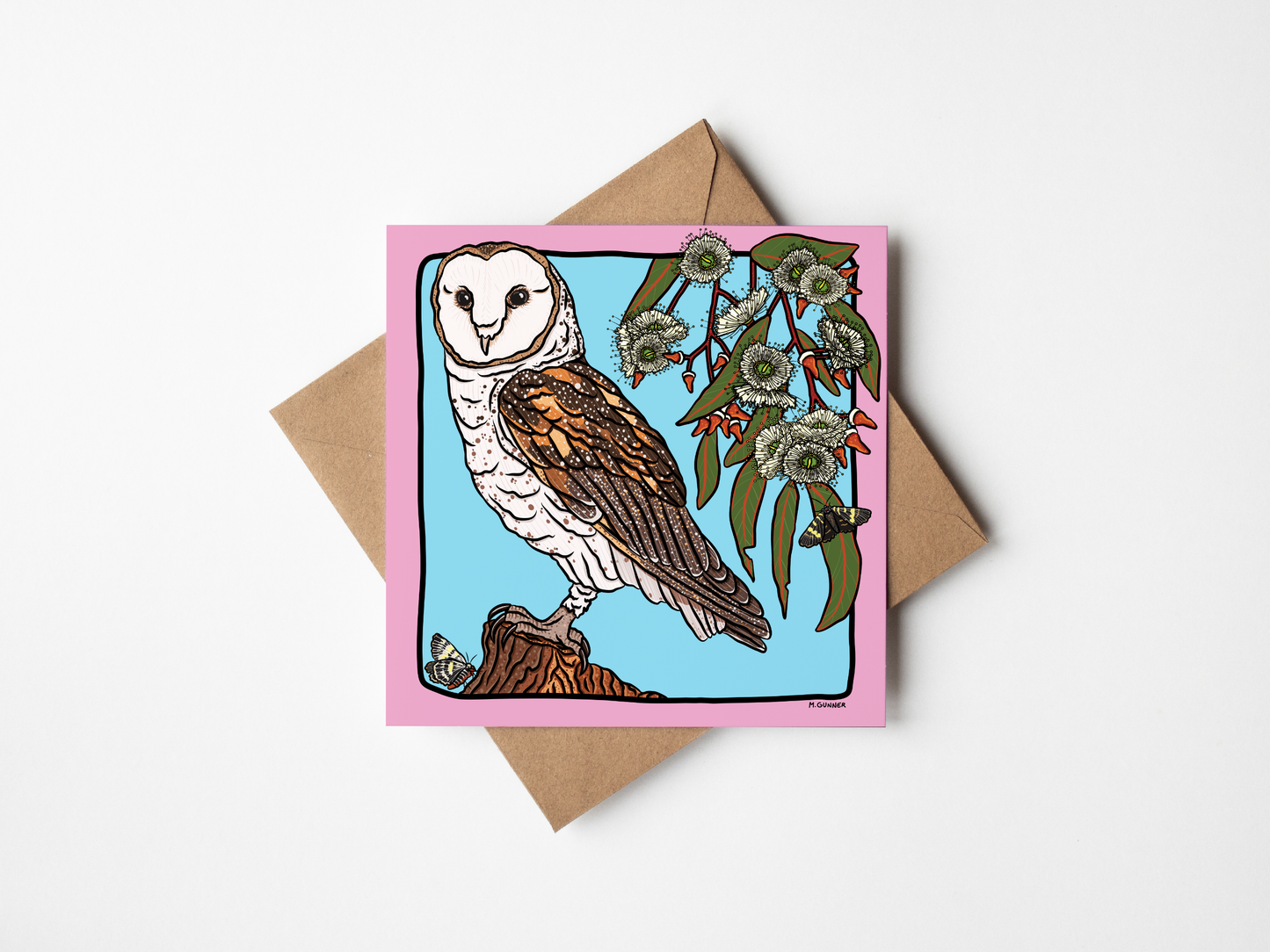 'Barn Owl' Square Greeting Card