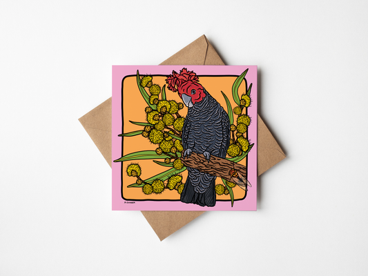 'Gang Gang Bird' Square Greeting Card