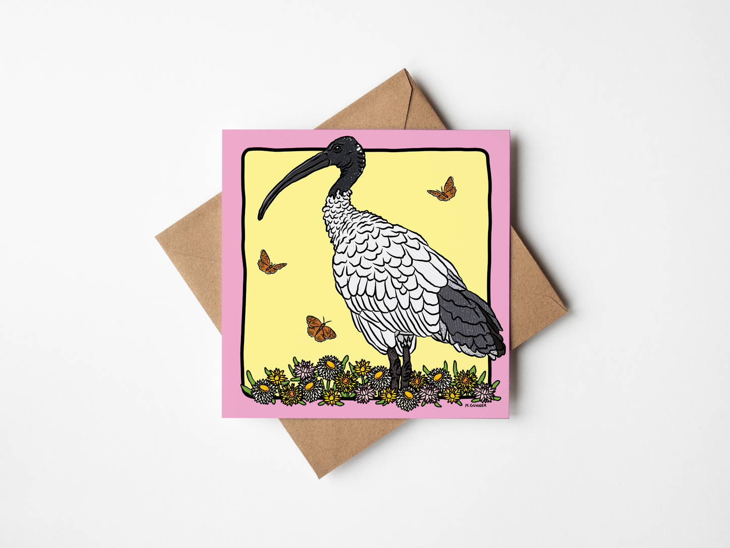 'White Ibis' Square Greeting Card