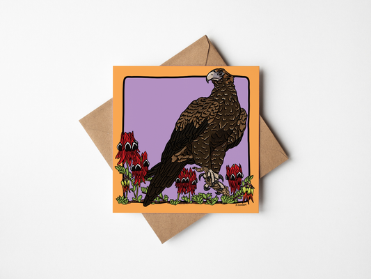 'Wedge-Tail Eagle' Square Greeting Card