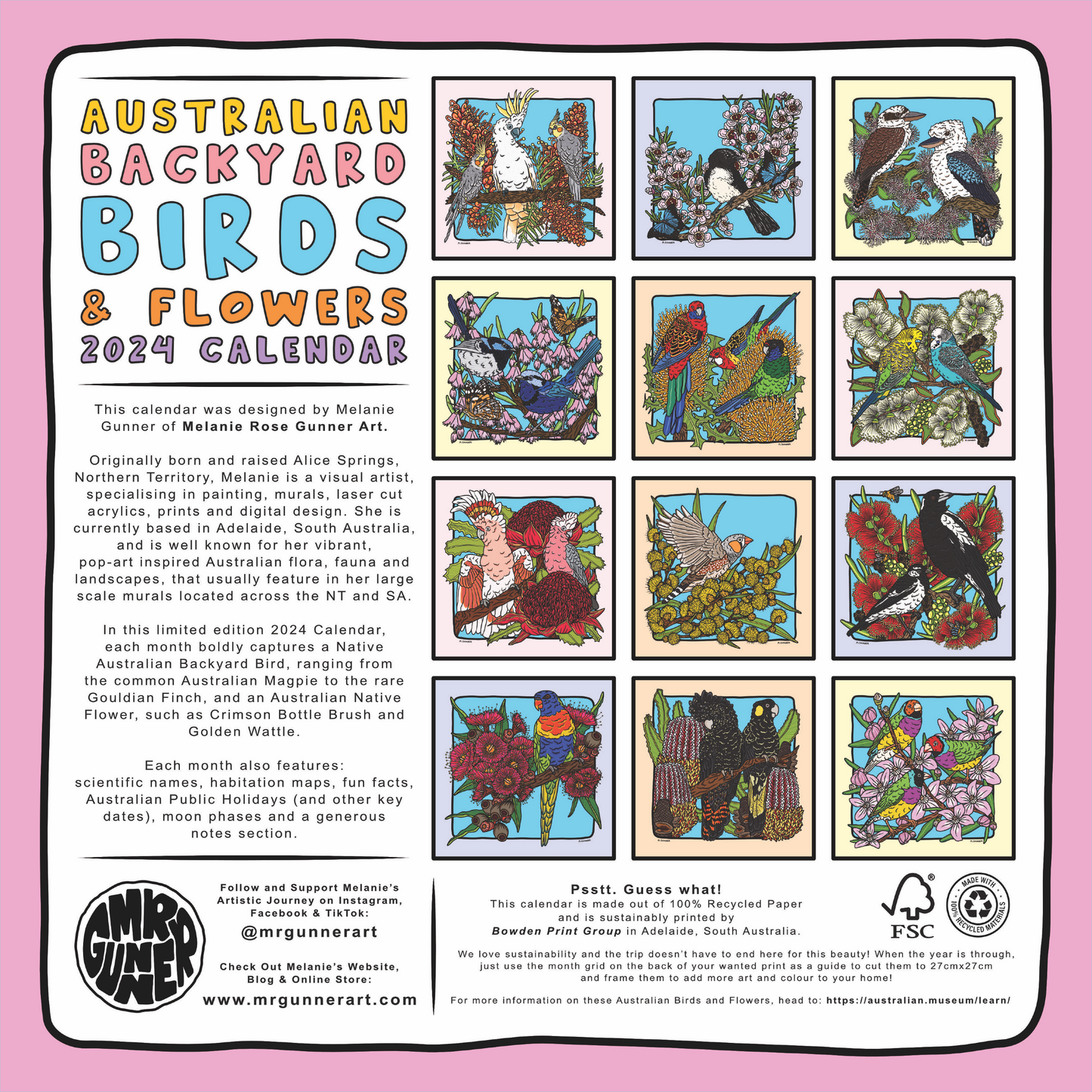 2024 Australian Backyard Birds and Flowers Calendar