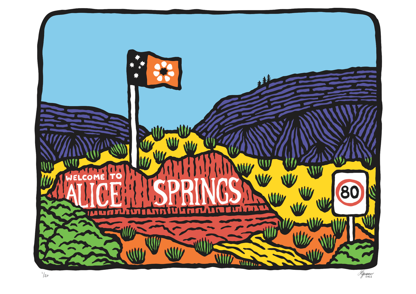 'Welcome to Alice Springs' Art Print