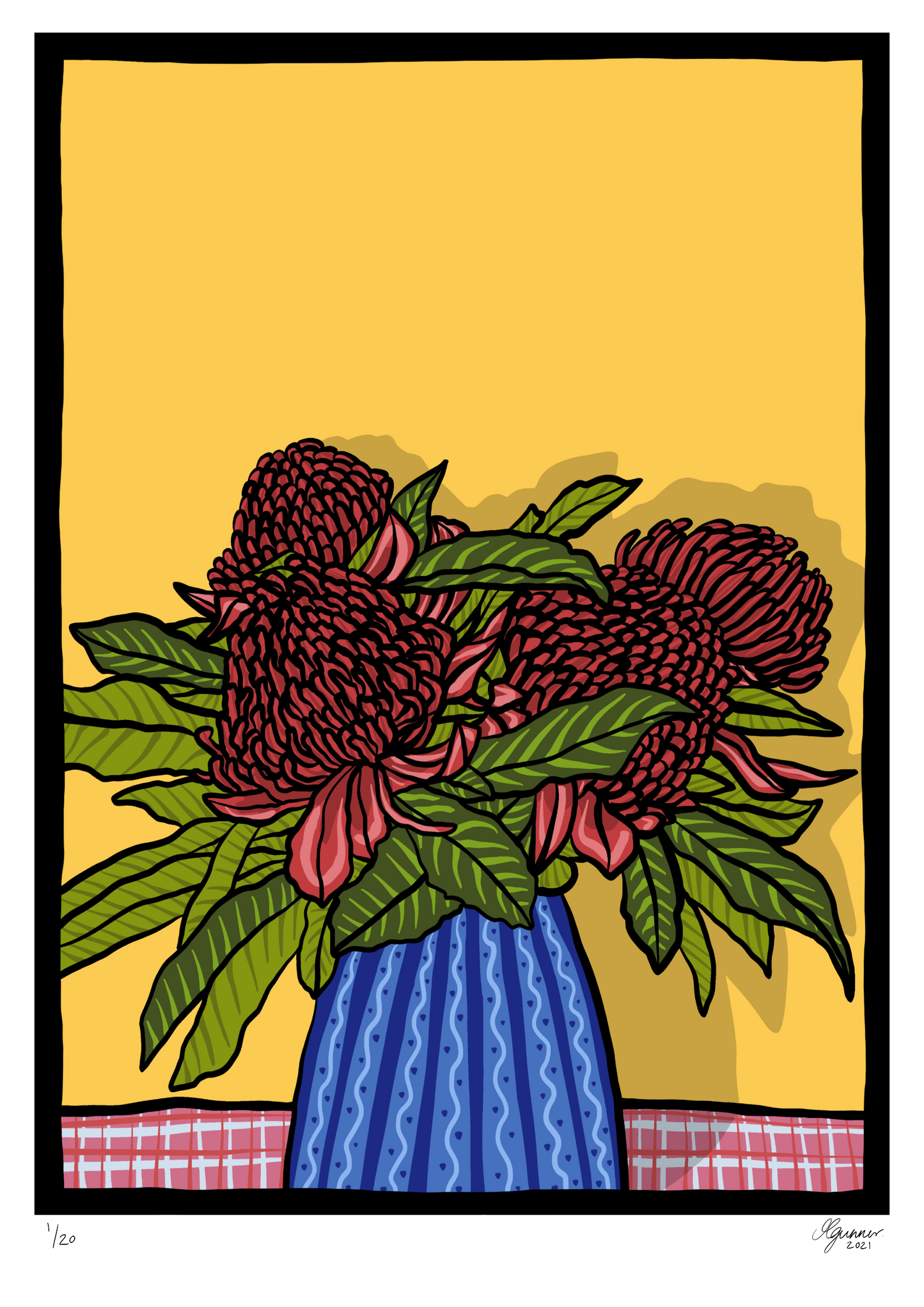 'Waratahs in Vase #2' Art Print