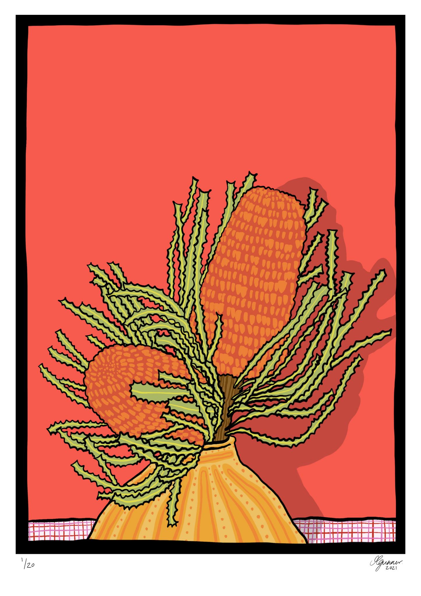 'Banksia in Vase' Art Print