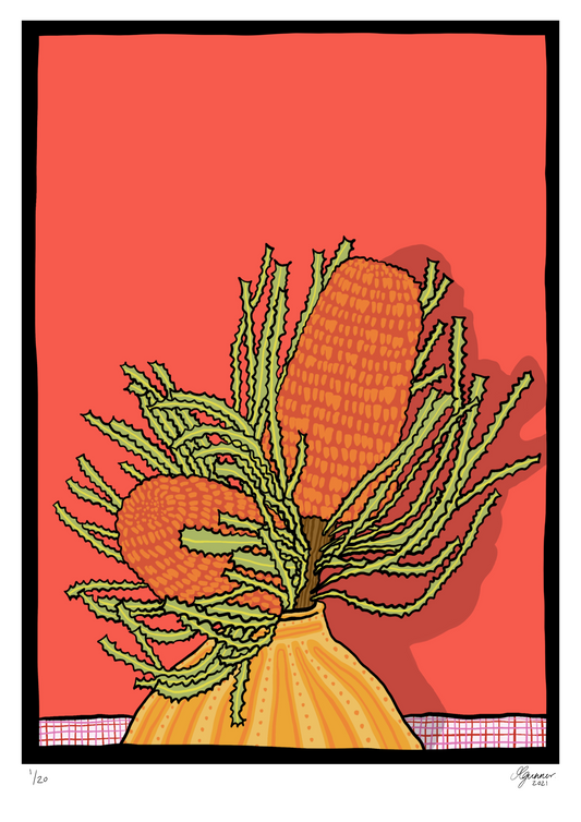 'Banksia in Vase' Art Print