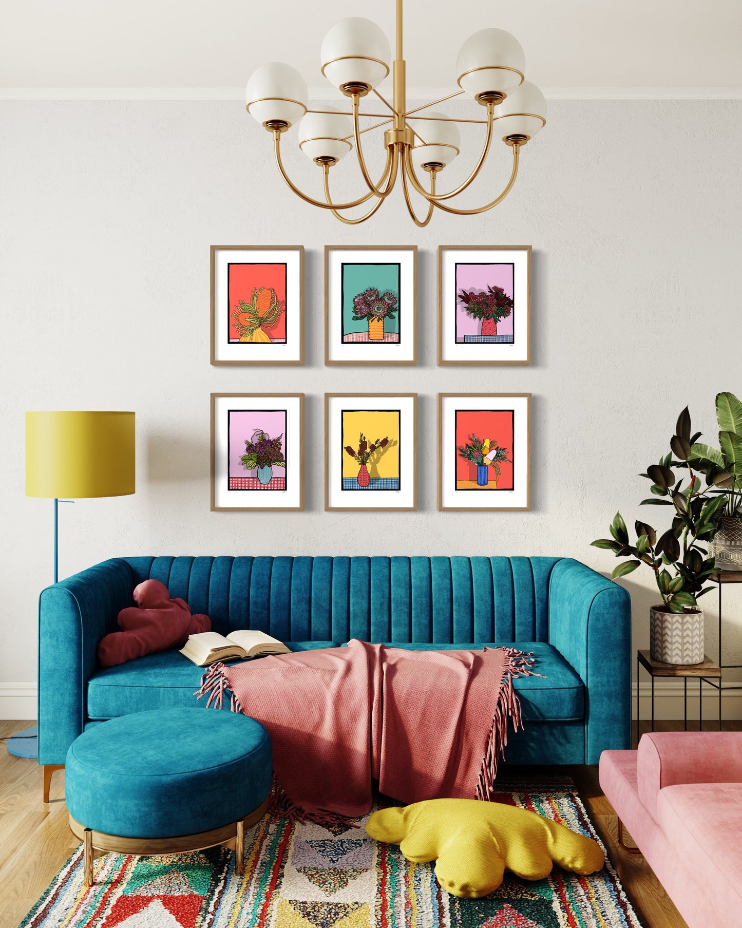 'Proteas in Vase' Art Print