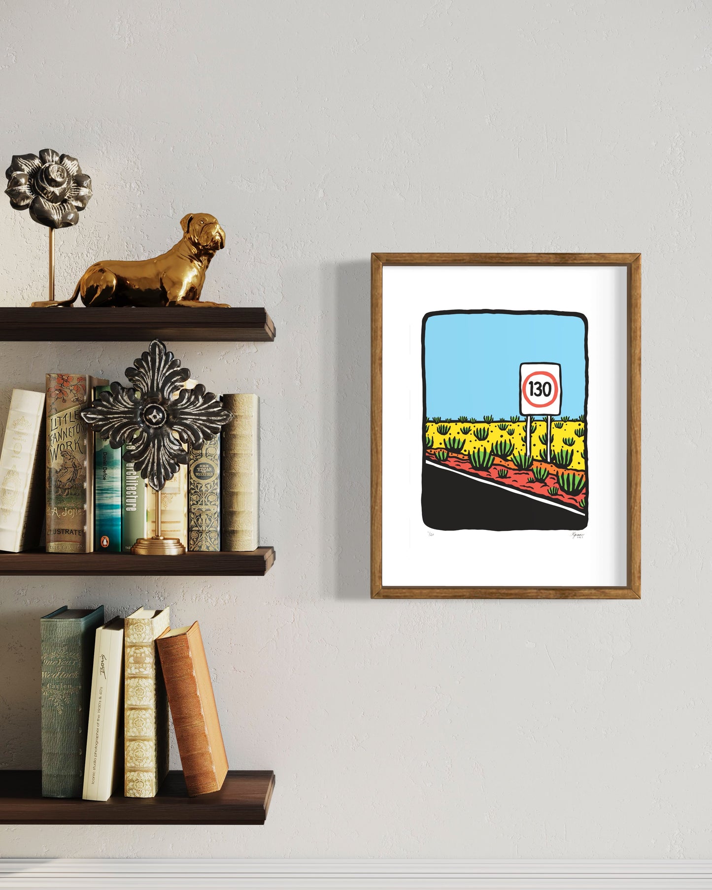 '130km Sign' Art Print