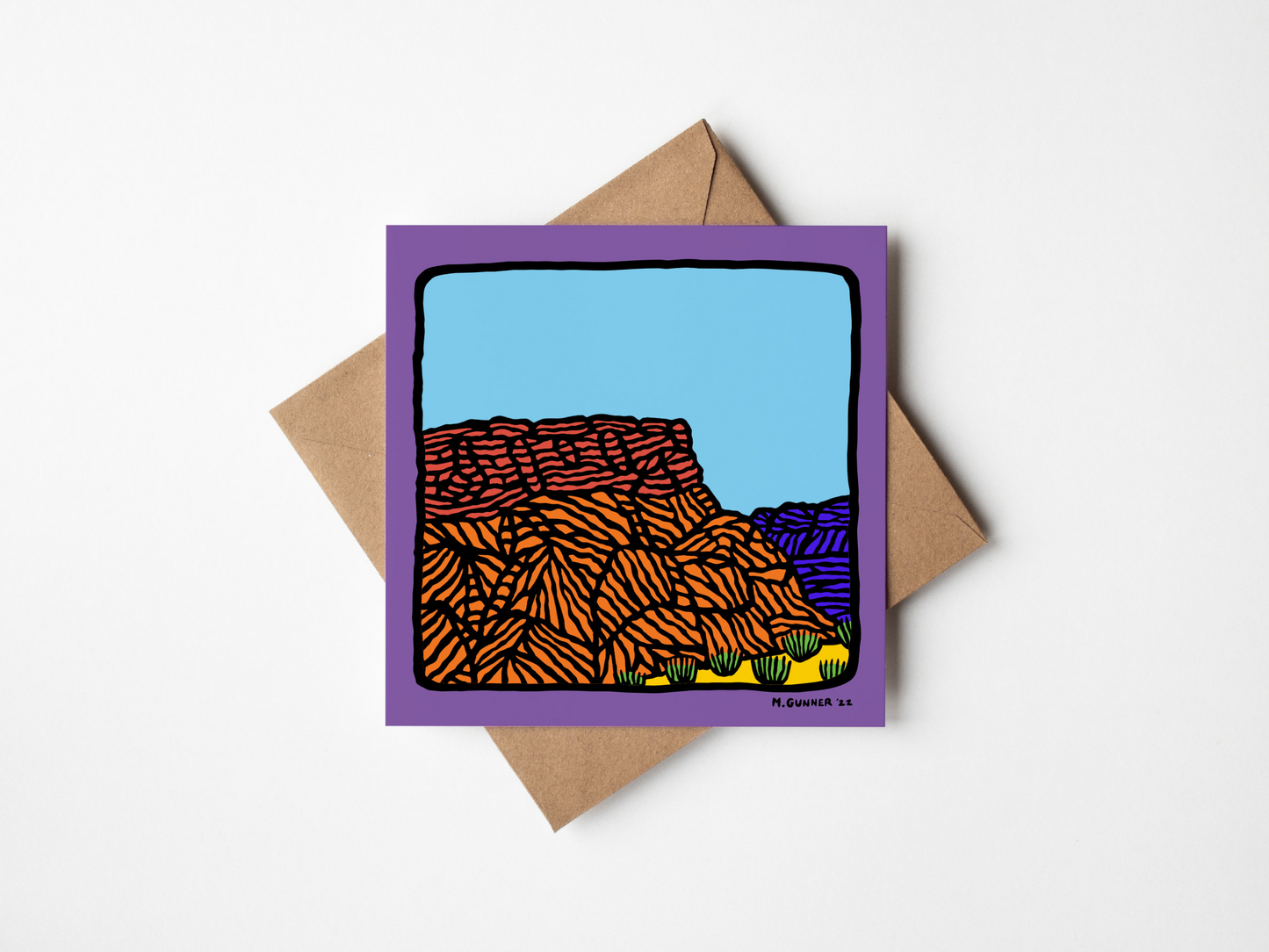 'Mt Gillen' Square Greeting Card