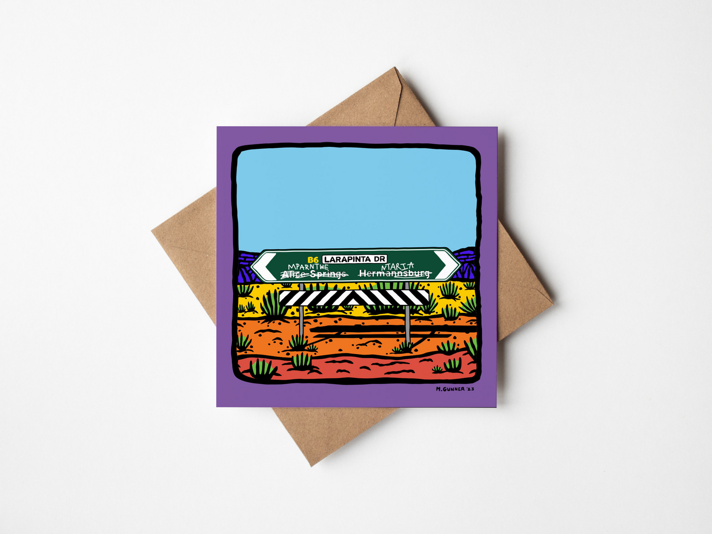 'Larapinta Drive' Square Greeting Card