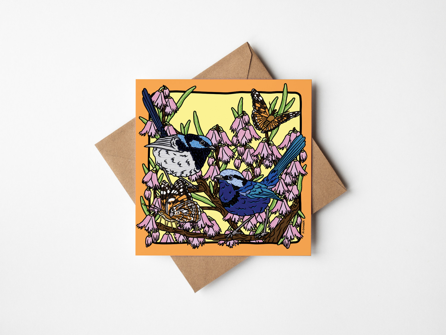 'Fairy Wrens' Square Greeting Card