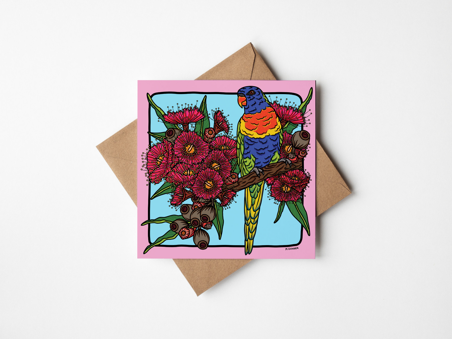 'Rainbow Lorikeet' Square Greeting Card