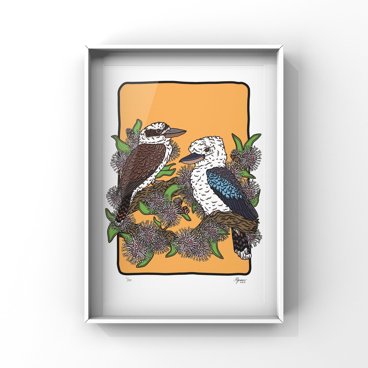 Laughing and Blue Winged Kookaburras Art Print