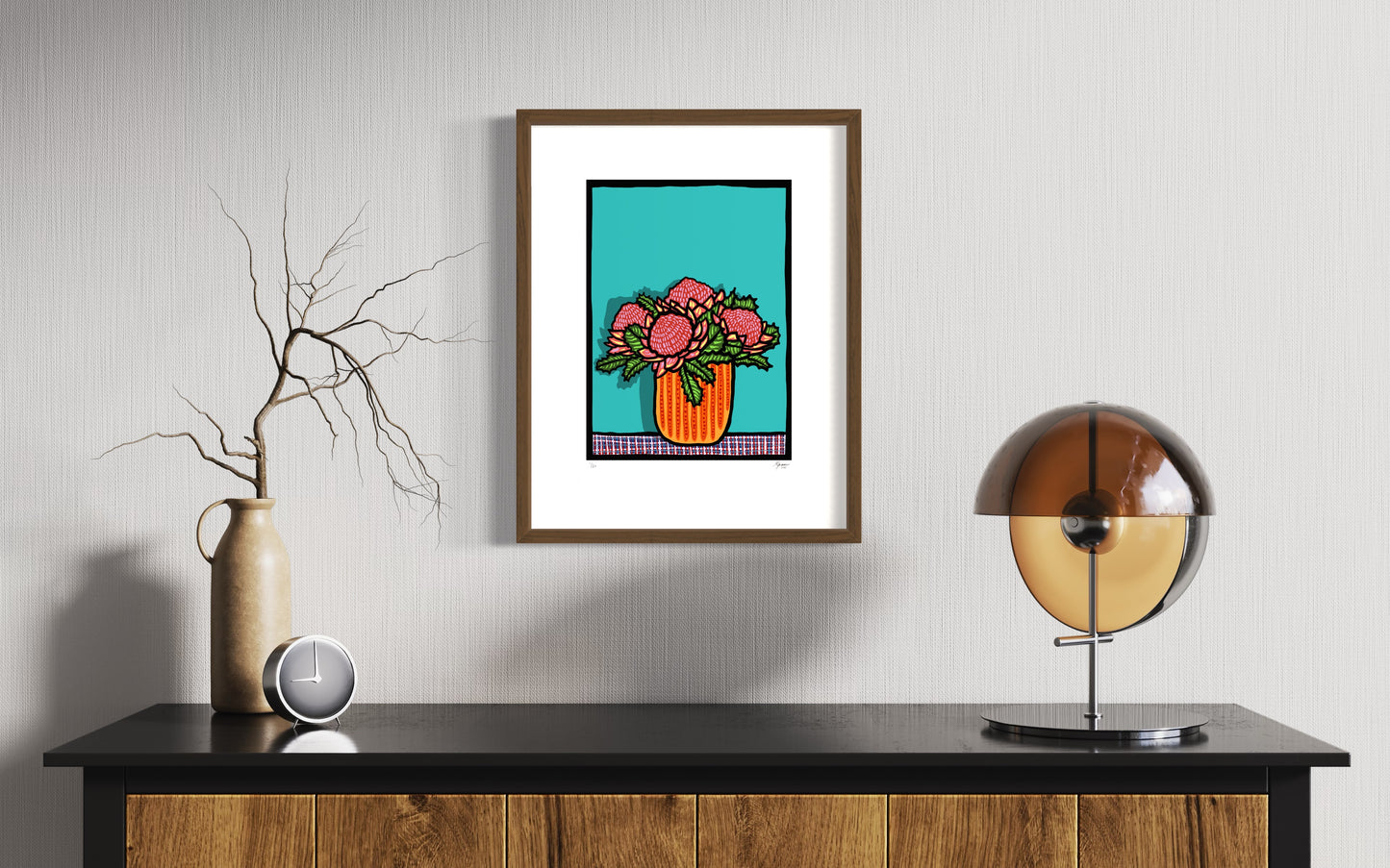 'Waratahs in Vase #1' Art Print