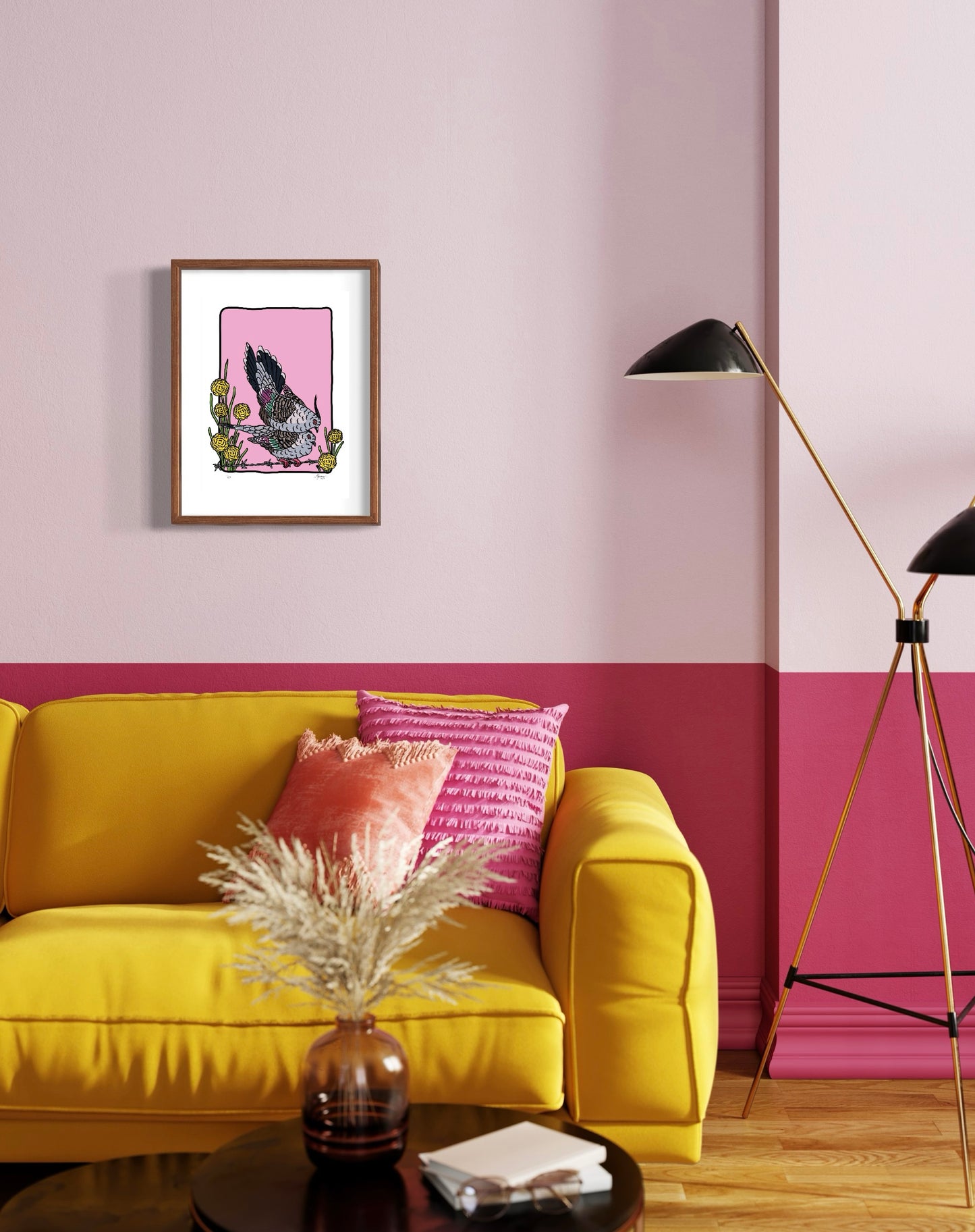 'Crested Pigeons' Art Print