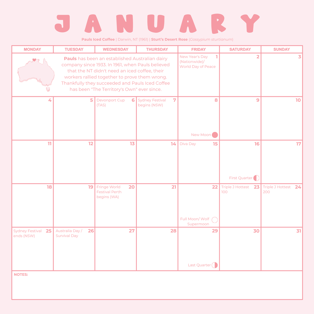 2027 Australian Makeshift Vases and Flowers Calendar (PREORDER)