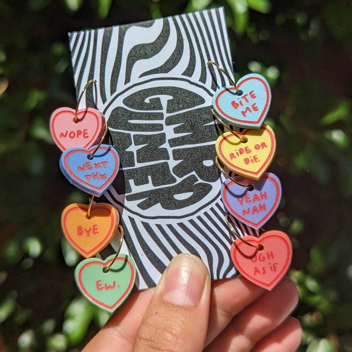 Anti Candy Heart Earrings Set