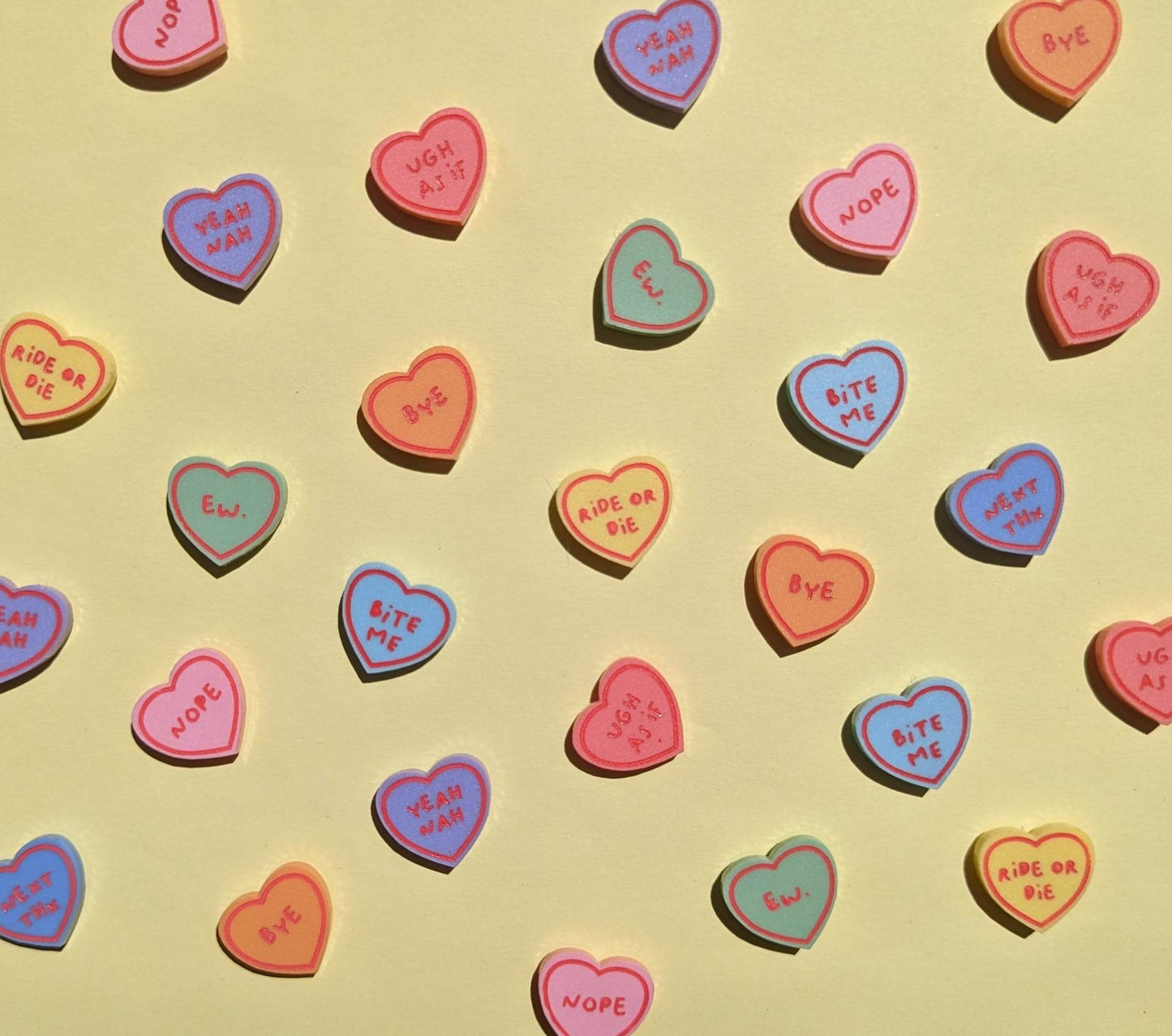 Anti Candy Heart Earrings Set